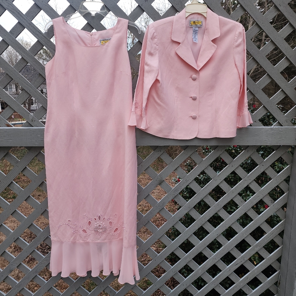 10P Jessica Howard Pink Sleeveless Dress& Jacket